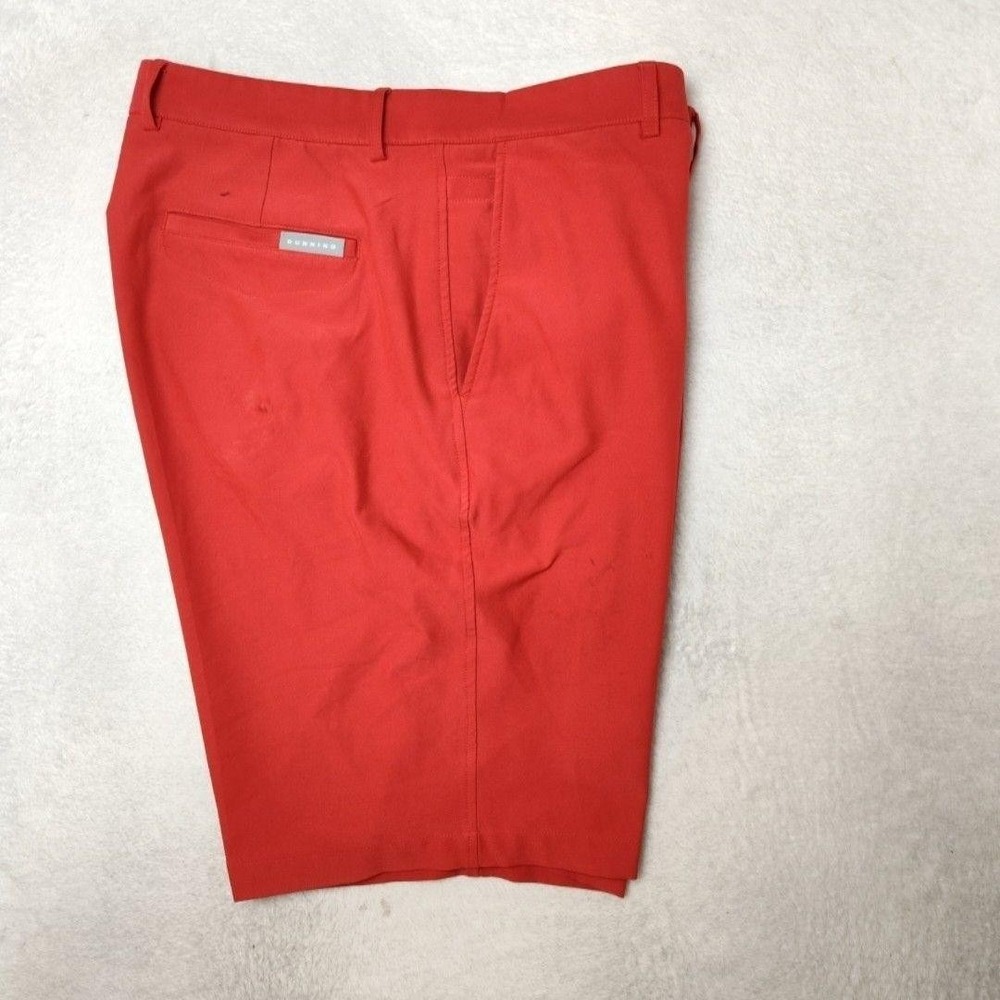 Dunning Shorts Mens 36 Red 10" Golf Chino Microfiber Polyester Stretch Everbest